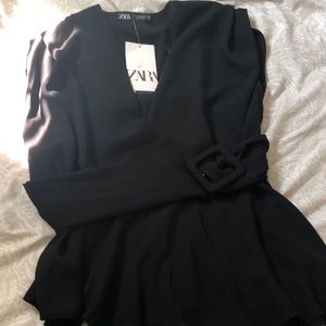 Zara top with attached belt